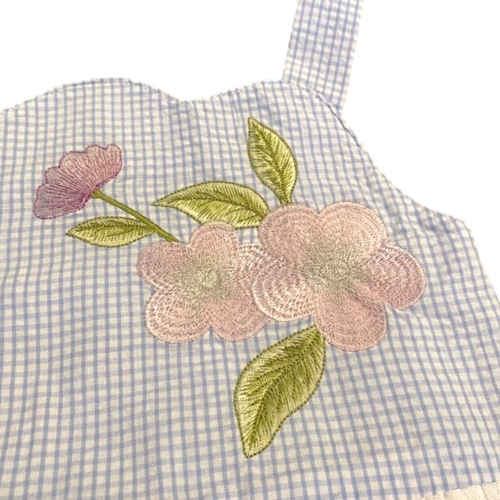 New Pastourelle By Pippa & Julie Sz 4 Embroidered Gingham Tulle Dress — image 3 of 6